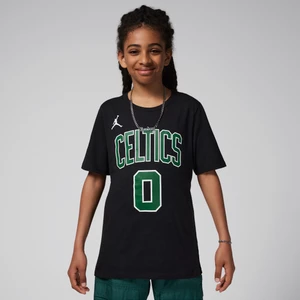 T-shirt dla dużych dzieci Jordan NBA Jayson Tatum Boston Celtics Statement Edition - Czerń