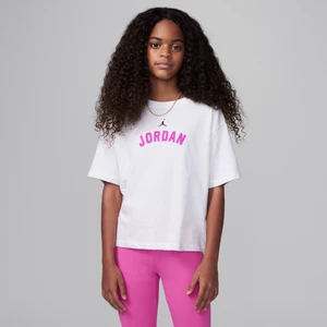 T-shirt dla dużych dzieci Jordan Y2K Pink - Biel