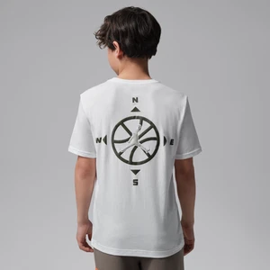 T-shirt dla dużych dzieci Jumpman Compass Jordan - Biel