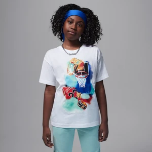 T-shirt dla dużych dzieci Poolside Jumpman Jordan - Biel