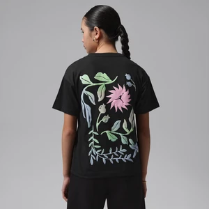 T-shirt dla dużych dzieci Puff Floral Jordan - Czerń