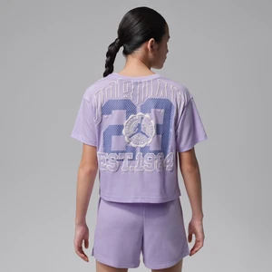 T-shirt dla dużych dzieci Secret Garden Collegiate Jordan - Fiolet