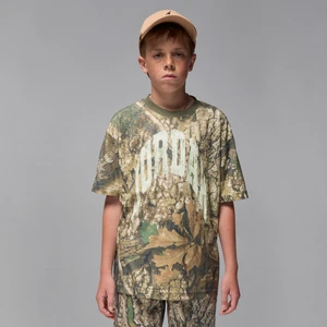 T-shirt dla dużych dzieci z efektem znoszenia i napisem Jordan MVP - Zieleń