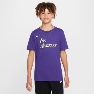 T-shirt dla dużych dzieci z logo Los Angeles Lakers City Edition Nike NBA - Fiolet