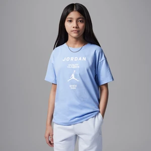 T-shirt dla dużych dzieci z nadrukiem Jordan - Niebieski