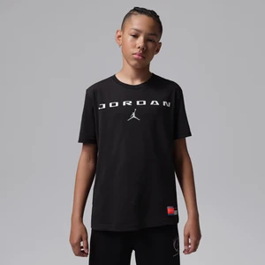 T-shirt dla dużych dzieci z nadrukiem piłkarskim Brooklyn Club Jordan - Czerń