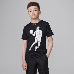 T-shirt dla dużych dzieci z nadrukiem w kropki Air Jordan - Czerń