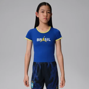 T-shirt dla dużych dzieci z nadrukiem w stylu retro Jordan - Niebieski