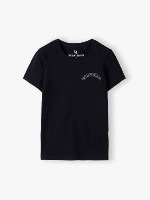 T-shirt dla dziewczynki CATURDAY - czarny Lincoln & Sharks by 5.10.15.