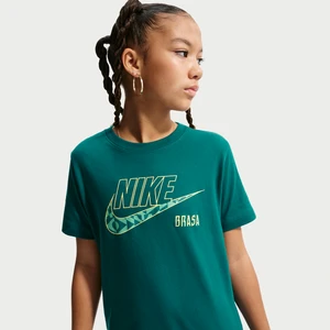 T-shirt do piłki nożnej dla dużych dzieci Nike Brazylia - Zieleń
