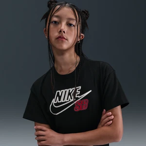 T-shirt do skateboardingu dla dużych dzieci Nike Max90 - Czerń