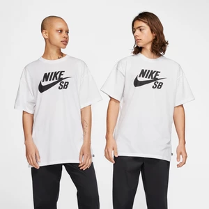 T-shirt do skateboardingu z logo Nike SB - Biel