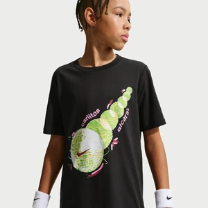 Zdjęcie produktu T-shirt do tenisa z krótkim rękawem Nike Carlos Alcaraz dla dużych dzieci - Czerń