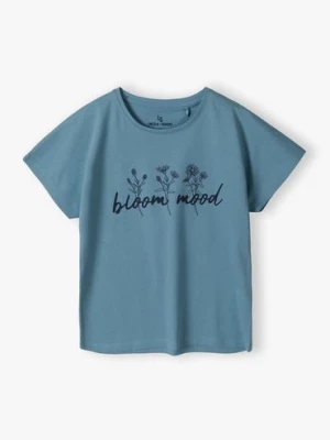 T-shirt dzianinowy dla dziewczynki - niebieski Lincoln & Sharks by 5.10.15.