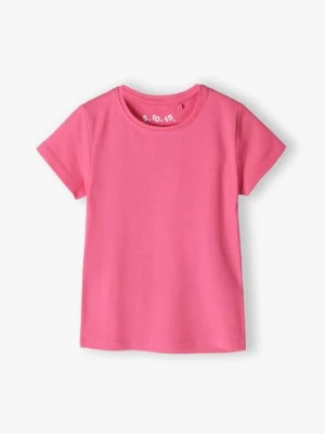 T-shirt dziewczęcy basic różowy 5.10.15.