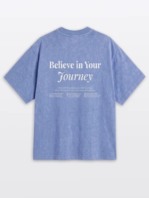 T-shirt dziewczęcy oversize z napisem Reporter