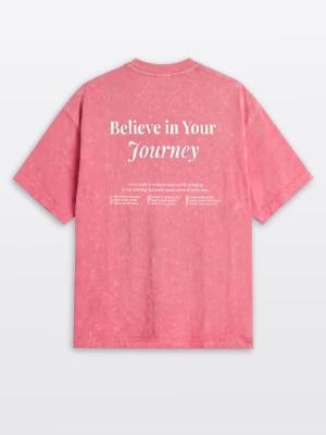 T-shirt dziewczęcy oversize z napisem Reporter