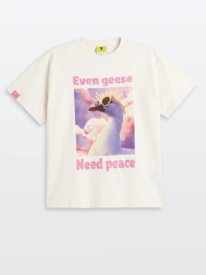 t-shirt dziewczęcy z gąską COMFORT Reporter
