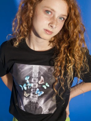 T-shirt dziewczęcy z nadrukiem rtg Reporter