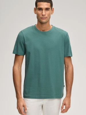 T-shirt Enrique w kolorze zielonym o wyrazistej strukturze Joop