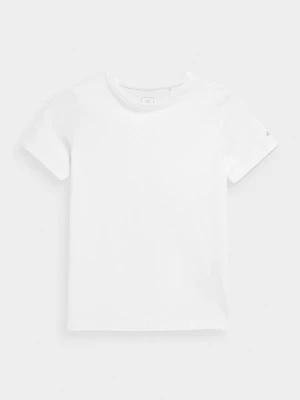 T-shirt gładki chłopięcy - biały 4F