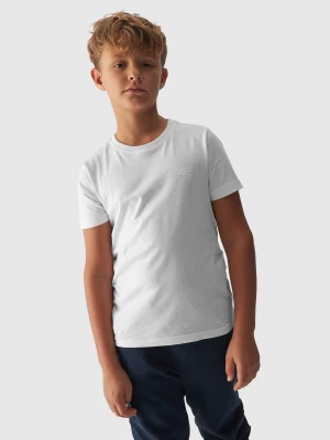 T-shirt gładki chłopięcy - biały 4F