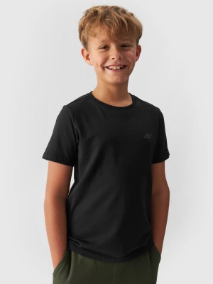 T-shirt gładki chłopięcy - czarny 4F