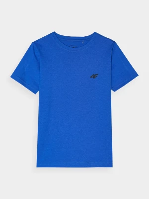 T-shirt gładki chłopięcy - kobaltowy 4F