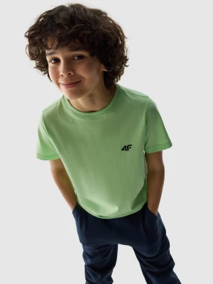 T-shirt gładki chłopięcy - zielony 4F