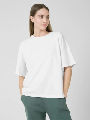 T-shirt gładki damski - biały OUTHORN