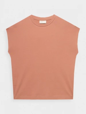 T-shirt gładki damski - pomarańczowy OUTHORN