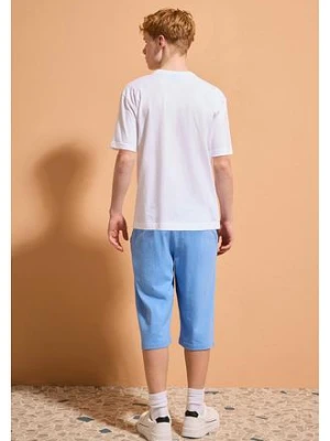 T-shirt i długie bermudy uszyte z czystej bawełny organicznej, loose fit (2 części) bonprix