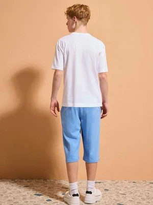 T-shirt i długie bermudy uszyte z czystej bawełny organicznej, loose fit (2 części) bonprix