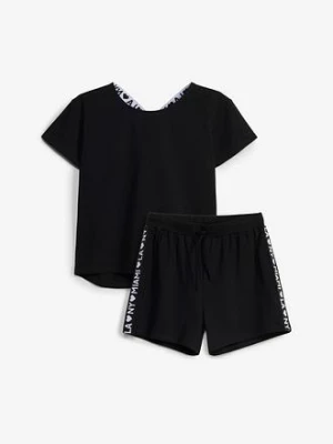 T-shirt i szorty z mieszanki bawełny organicznej  (2 części) bonprix