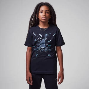 T-shirt Jumpman z ilustracją rozbitego szkła dla dużych dzieci Jordan - Czerń