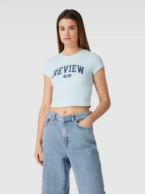 T-shirt krótki z nadrukiem w stylu college REVIEW