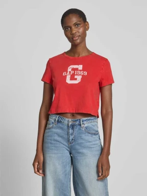 T-shirt krótki z nadrukiem z logo GAP