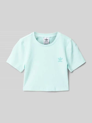 T-shirt krótki z nadrukiem z logo i okrągłym dekoltem adidas Originals