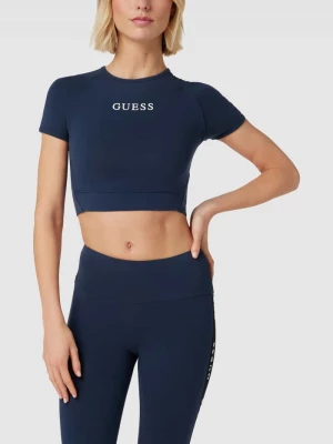T-shirt krótki z nadrukiem z logo model ‘ALINE’ Guess Activewear