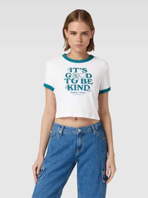T-shirt krótki z nadrukiem z napisem Tommy Jeans