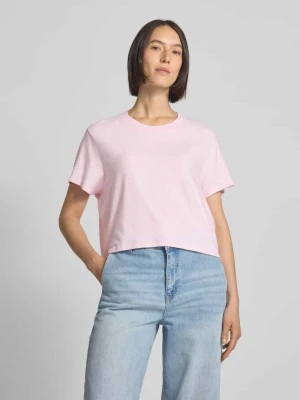 T-shirt krótki z okrągłym, prążkowanym dekoltem American vintage