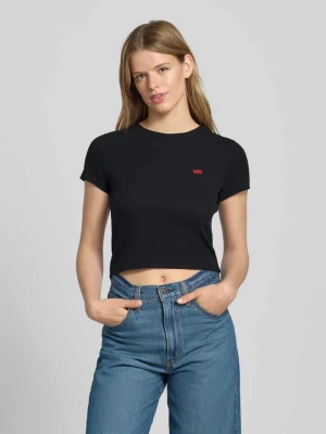 T-shirt krótki z prążkowaniem i wyhaftowanym logo Levi's®
