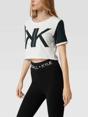 T-shirt krótki z wyhaftowanym logo Kendall & Kylie