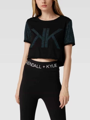 T-shirt krótki z wyhaftowanym logo Kendall & Kylie
