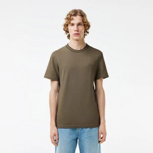 T-shirt Lacoste Stretch Piqué z prążkowanym kołnierzykiem
