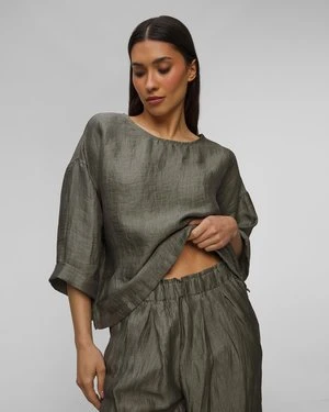 T-shirt Lniany Khaki Damski Deha