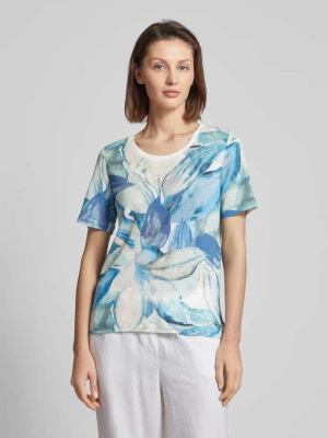 T-shirt lniany z kwiatowym nadrukiem na całej powierzchni model ‘Esra’ Toni Dress