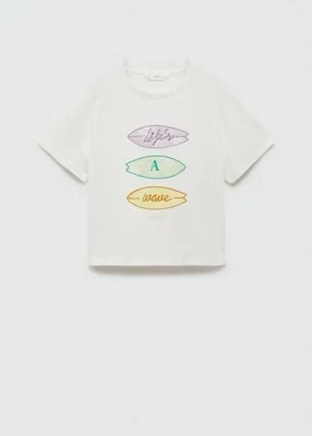 T-shirt z haftowanymi detalami Mango Kids