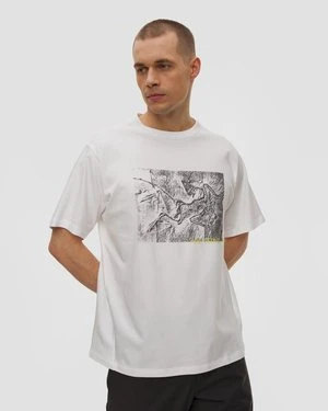 T-shirt Męski Arcteryx Kragg Cotton Lithographica Shirt Ss Biały