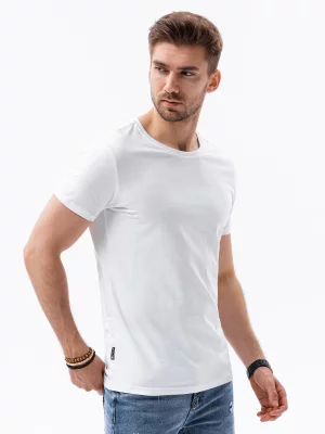 T-shirt męski bawełniany BASIC - biały V4 S1370
 -                                    XXL